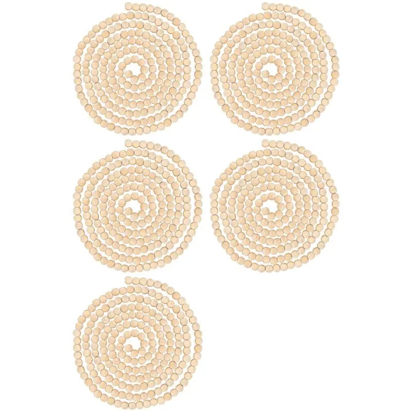 5-Pack 9-Foot Wood Bead Christmas Garland – Rustic Farmhouse