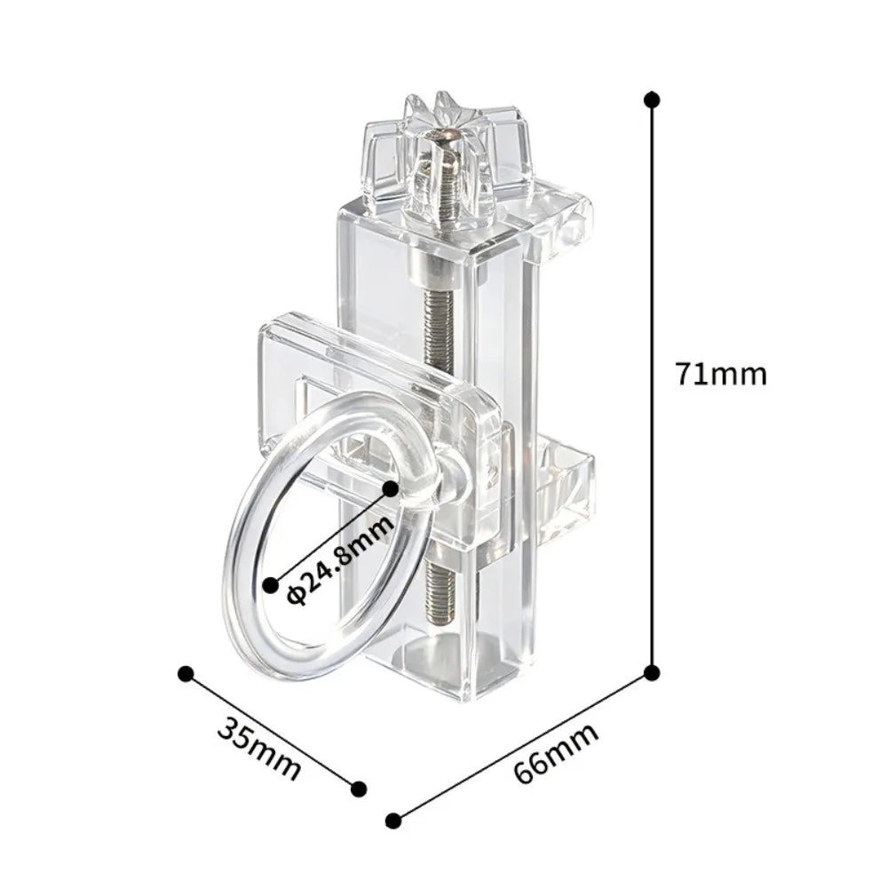 Clear Clip-On Curtain Rod Holder – Adjustable Clamp Bracket