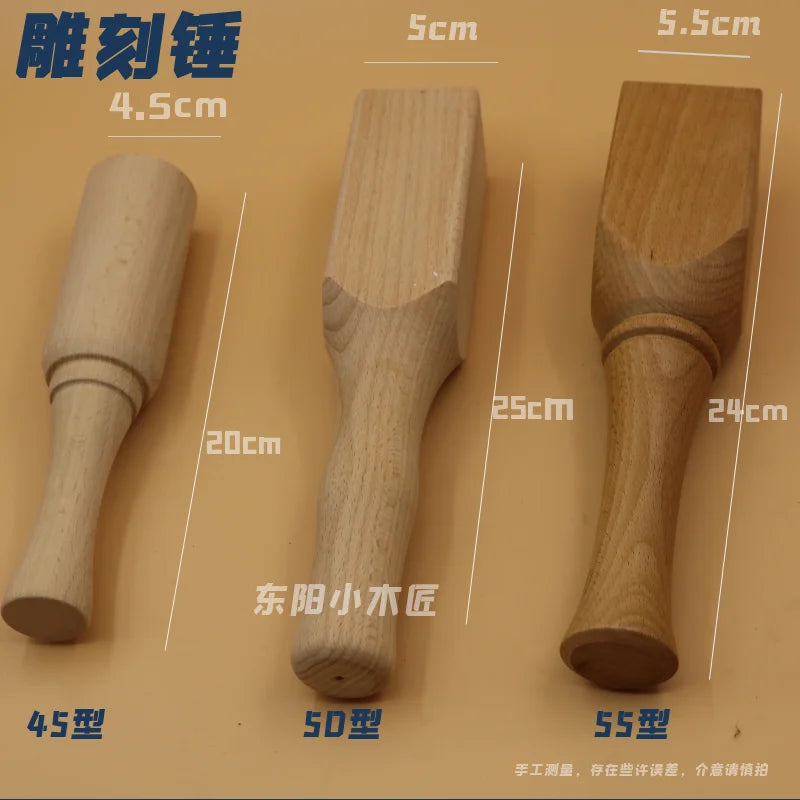 VIBE Solid Wood Carving Hammer Woodworking Mallet