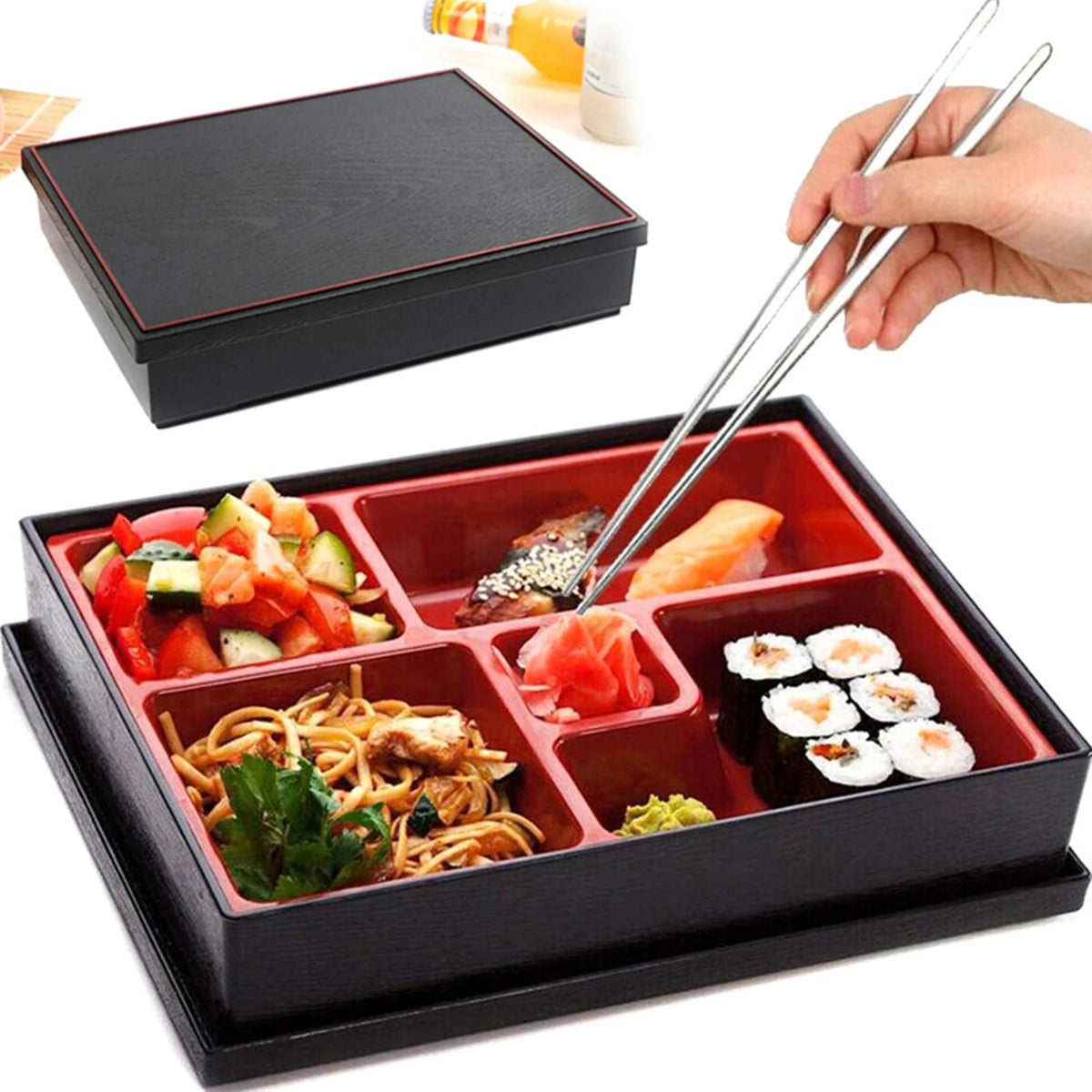 Multi-Compartment Bento Lunch Box | Portable Outdoor Picnic