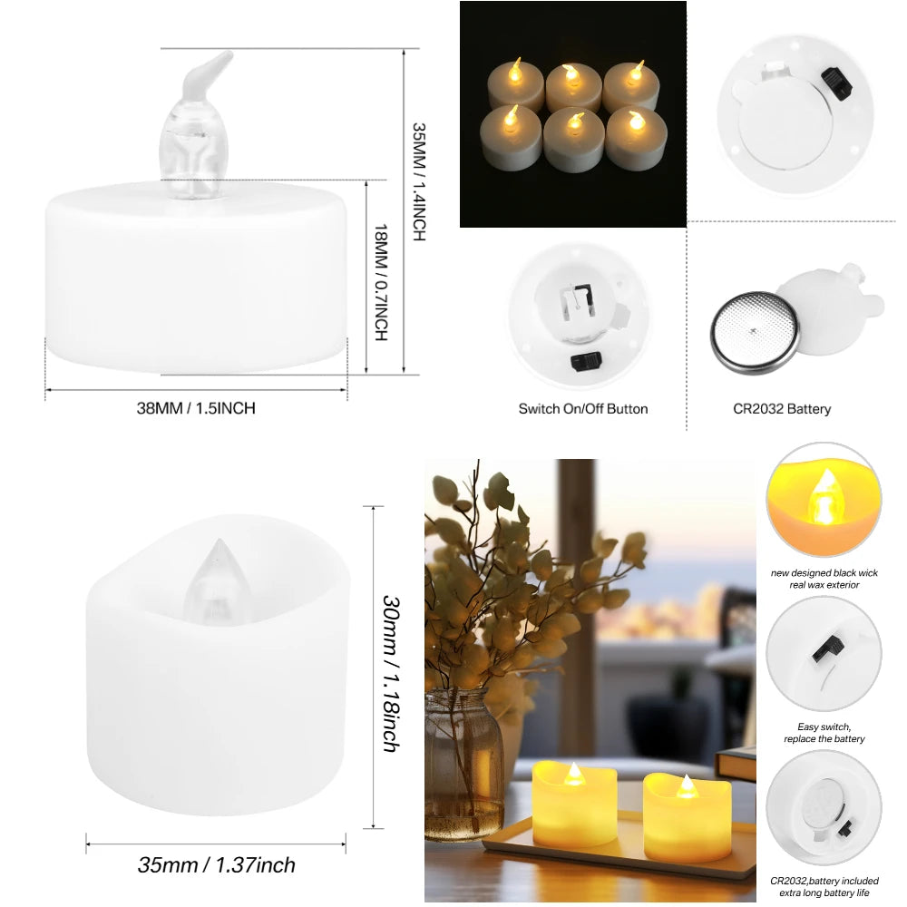 VIBE LED Flameless Tea Lights with Remote | 100+ Hr Battery Life