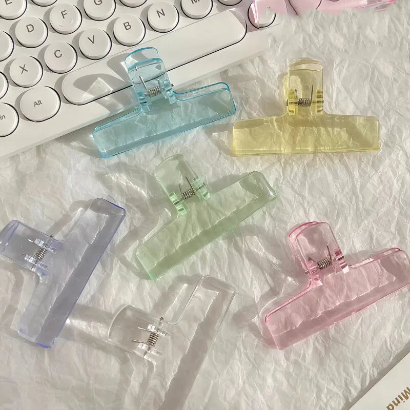 Transparent Pastel Binder Clips | Acrylic Paper Clamps
