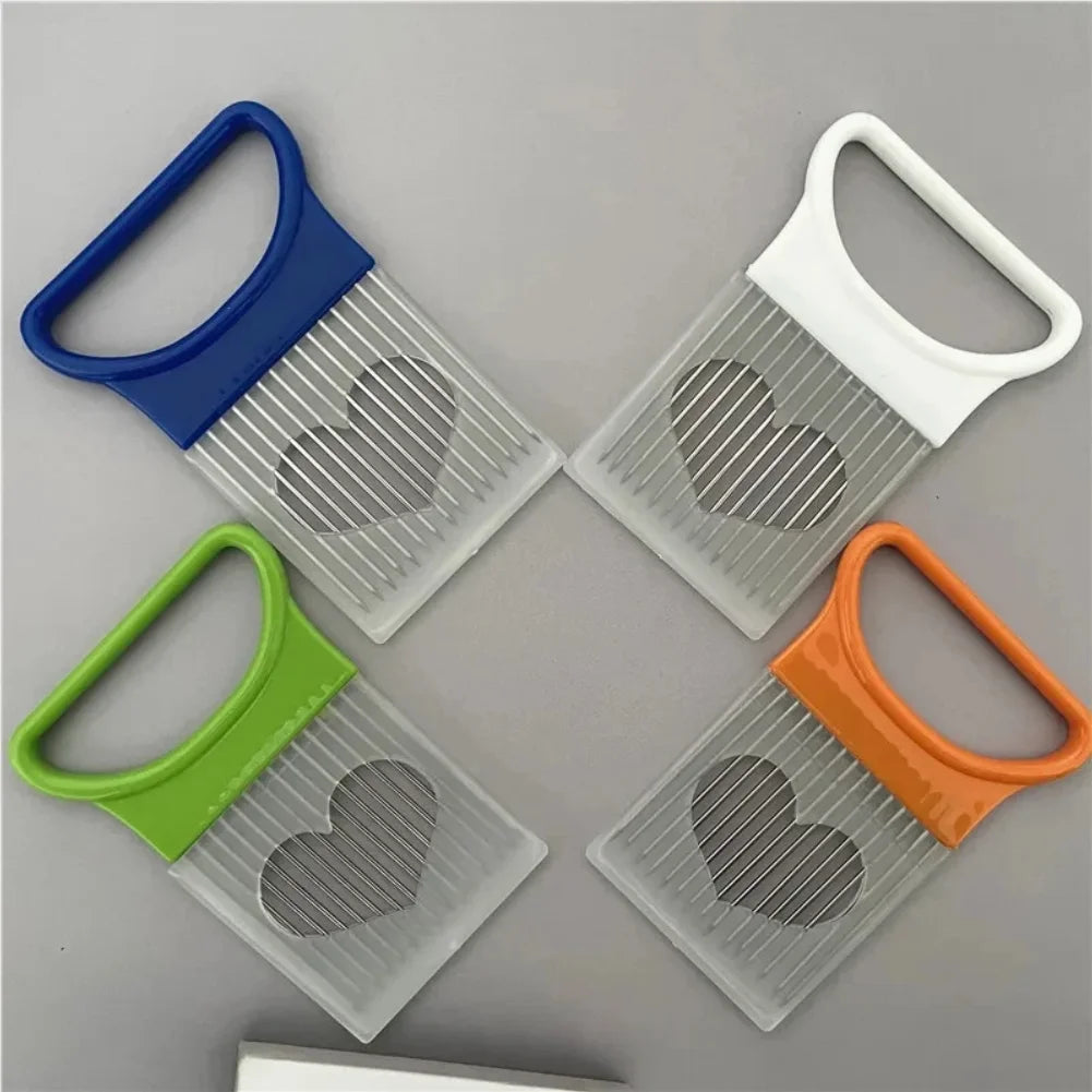 Stainless Steel Onion Slicer Holder & Vegetable Cutting Fork