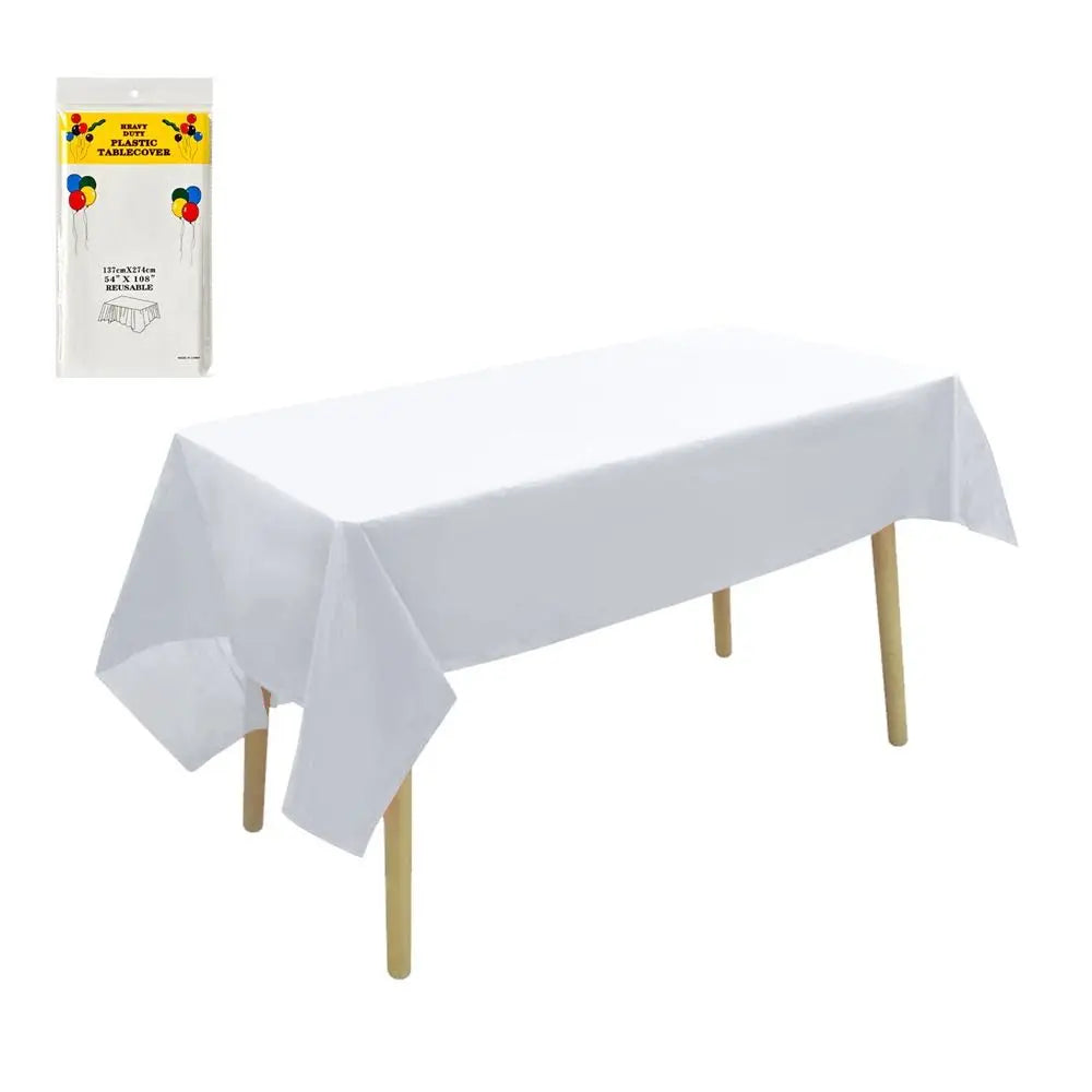 Disposable Waterproof Rectangle Tablecloth 54x108" Plastic