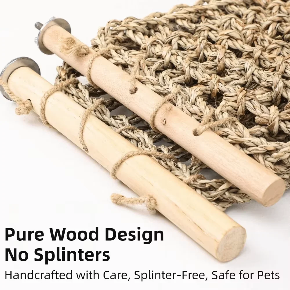 Hand Woven Parrot Hammock Toy – Chewable Bird Climbing Net