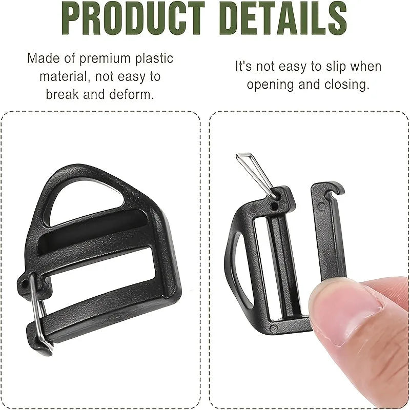 Adjustable Slider Buckle Webbing Clips – Quick Release Backpack Strap