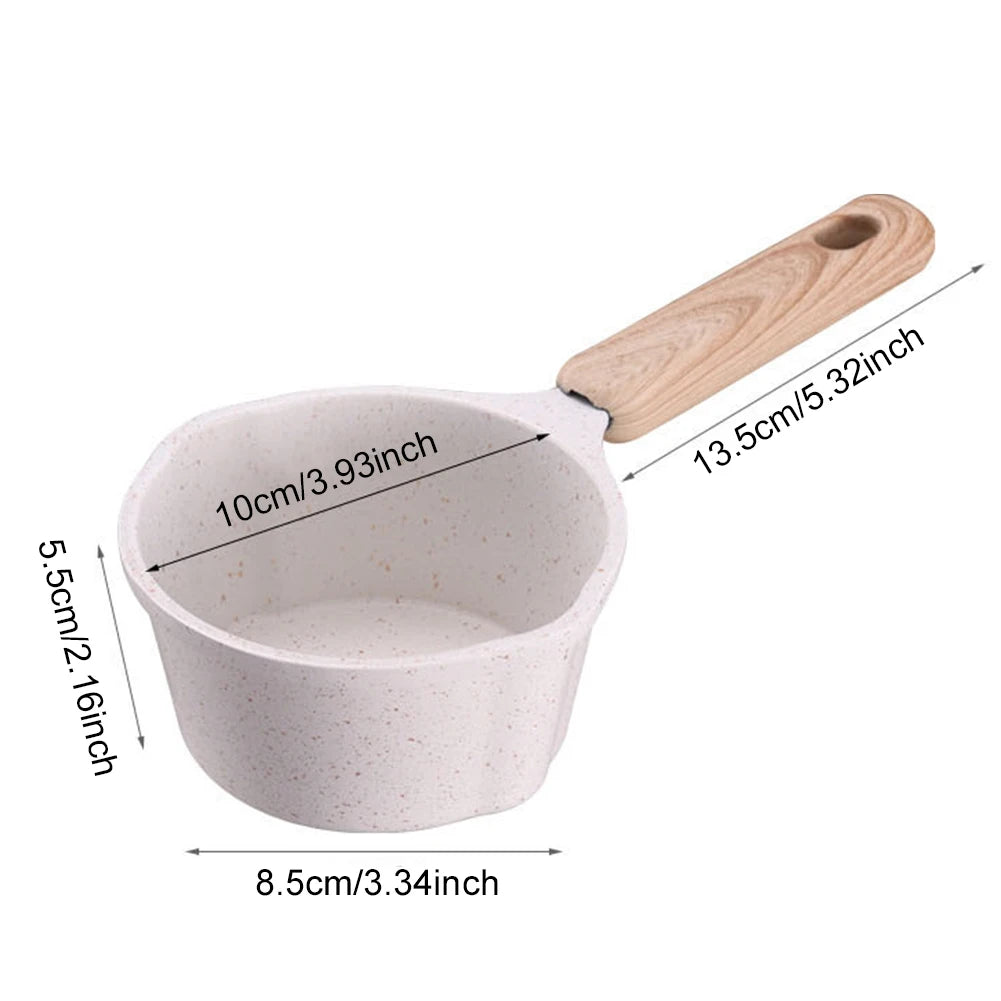 Non-Stick Mini Saucepan Butter Melting Pot Wooden Handle