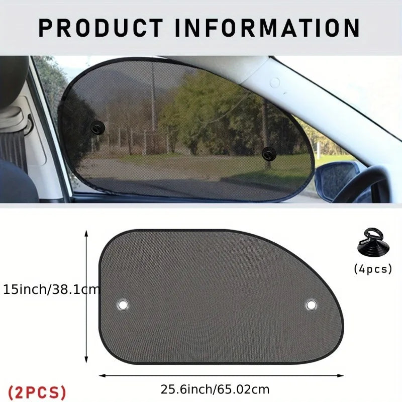 Car Window Sun Shade UV Protection + Suction Cups – 2/4 PCS