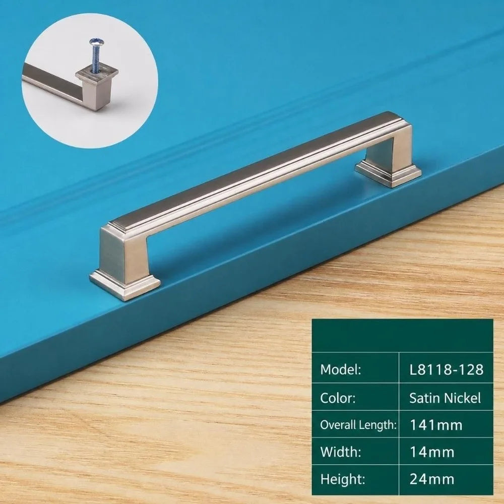Modern Zinc Alloy Cabinet Handles & Square Door Knobs