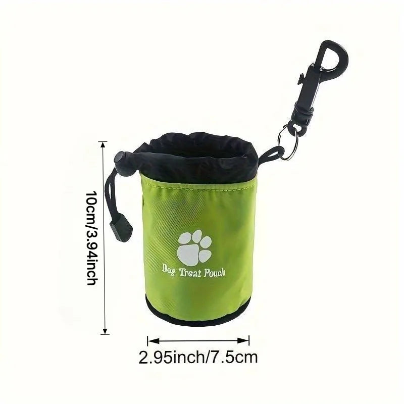 Portable Dog Treat Pouch – Drawstring & Zipper Training Bag
