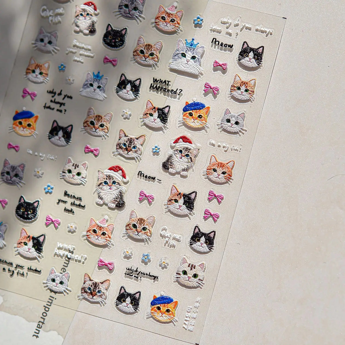 5D Embossed Teddy Bear Nail Art Stickers – DIY Manicure Decals