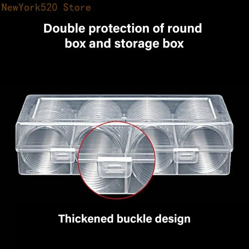 60-Piece 40mm Coin Holder Capsules & Storage Box – Moisture Proof