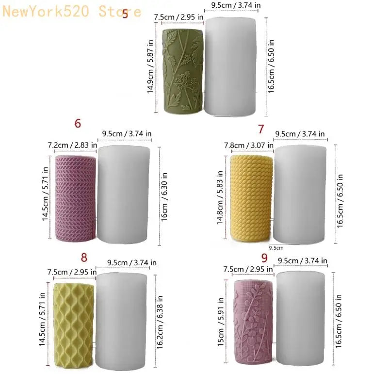 Silicone Cylinder Mould Star Embossed – DIY Soap Candle Craft