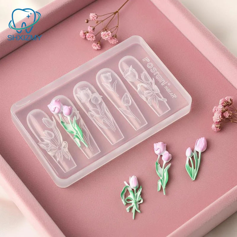 3D Silicone Nail Art Molds – Bowknot Flowers & Butterflies