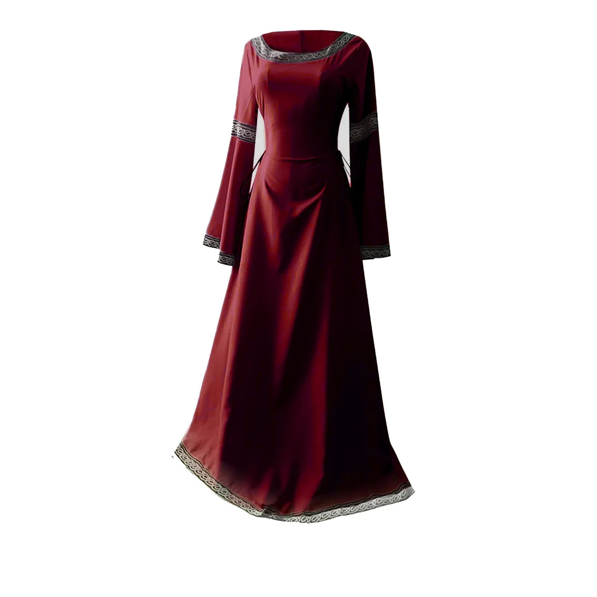 Women's Medieval Renaissance Trumpet Sleeve Maxi Gown Plus Size