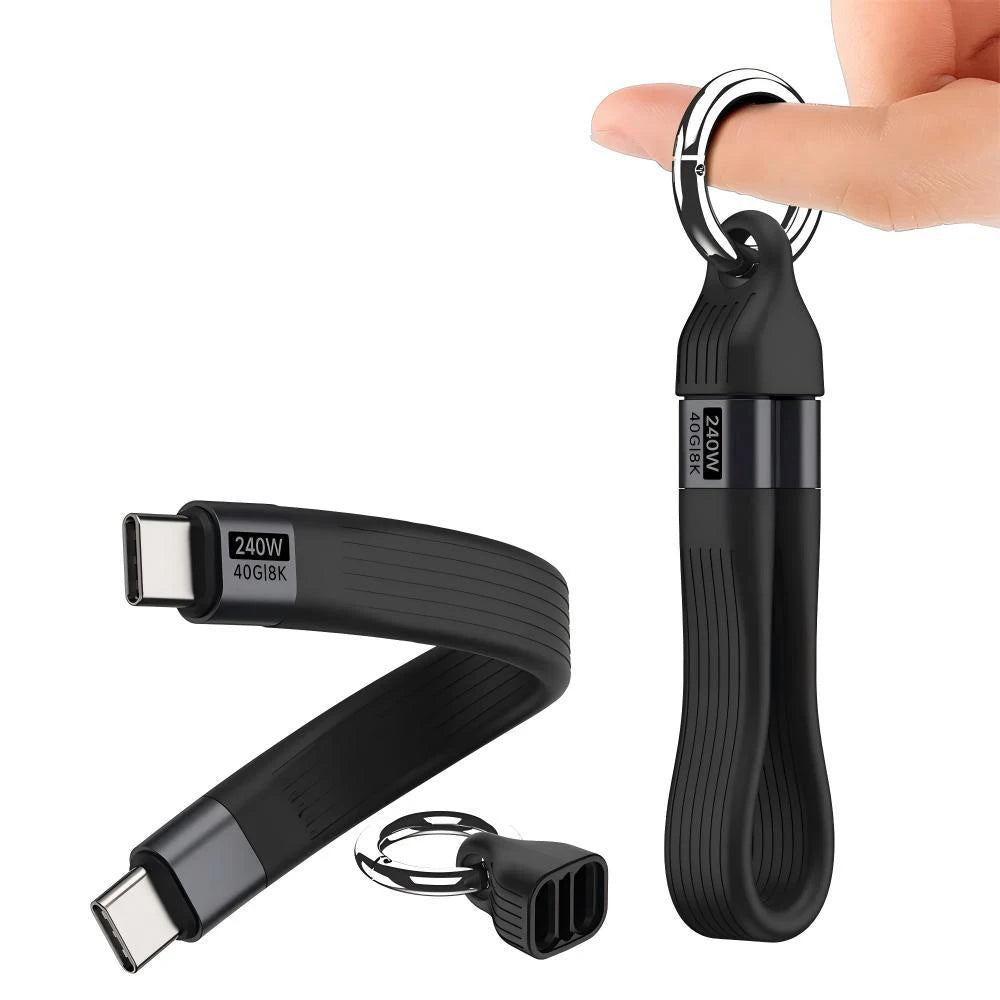 USB4 USB-C to C 240W 40Gbps 8K Keychain Cable PD3.1