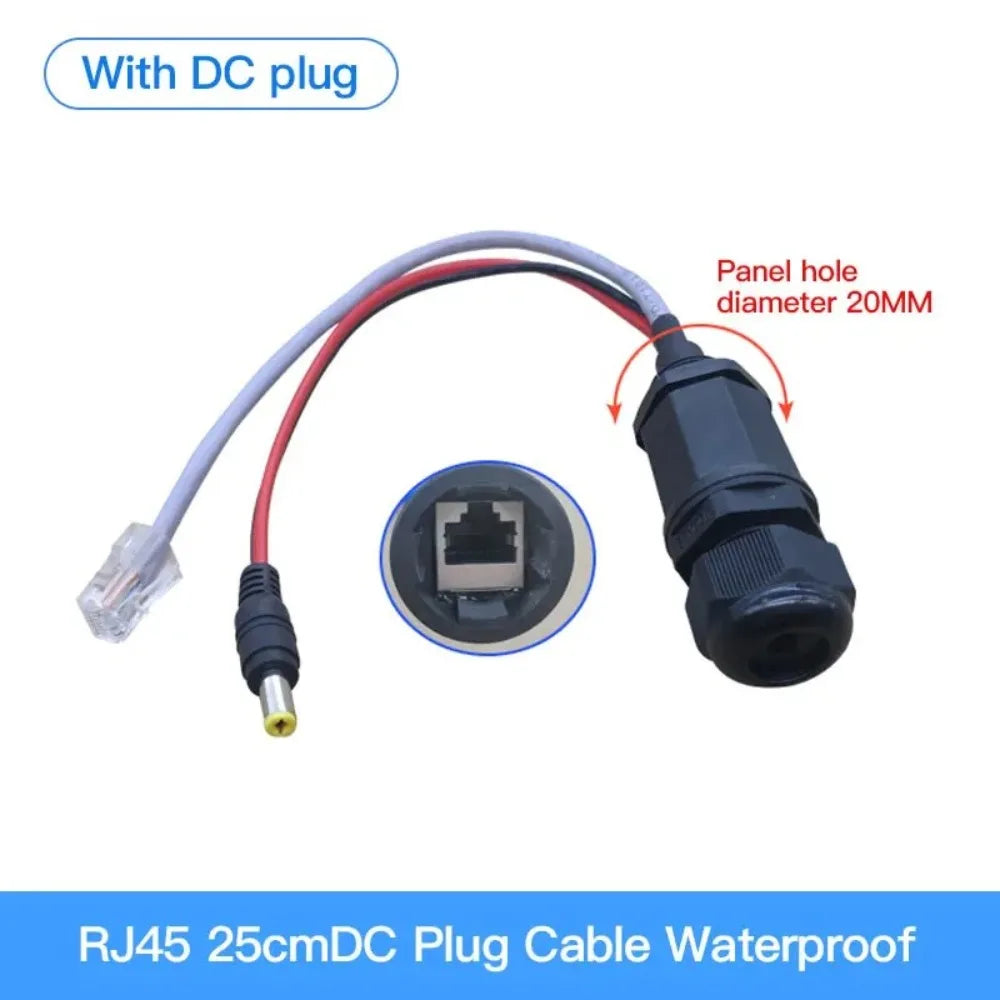 Waterproof RJ45 Male to Female Ethernet Connector IP68 Outdoor
