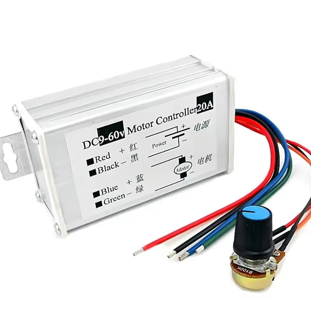 DC Motor Speed Controller PWM 9V–60V 20A Stepless Regulator