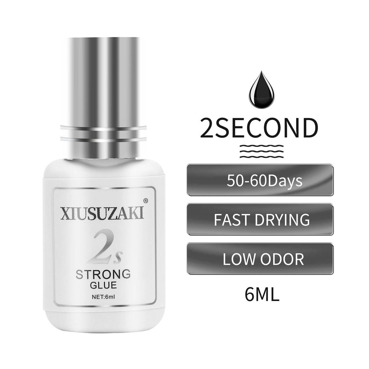 XIUSUZAKI 6ml Fast-Drying Lash Extension Glue – Low Irritation