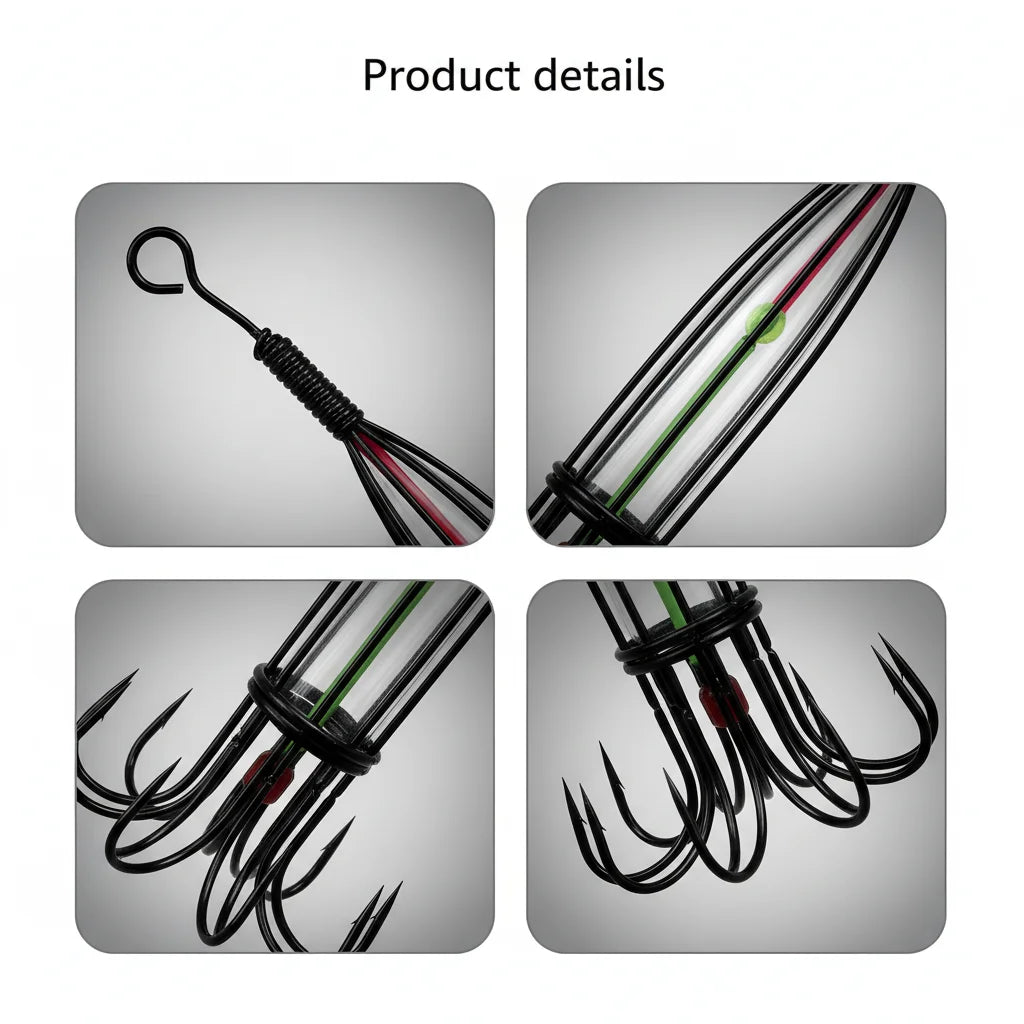 Octopus Fishing Hooks with Bait Cage – Snag-Proof Anchor
