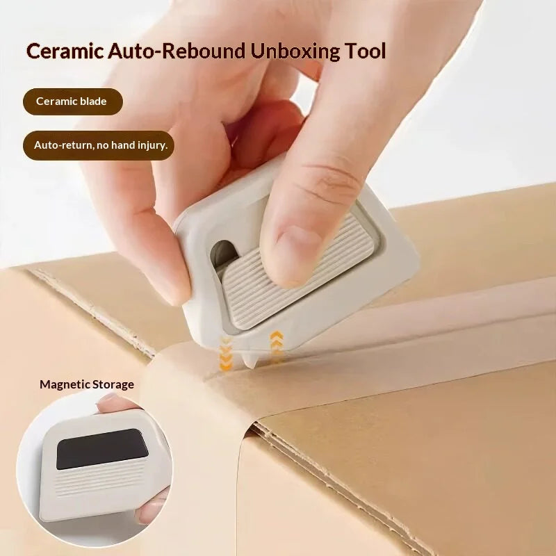 Magnetic Ceramic Box Cutter – Auto-Retract Safe Package Opener
