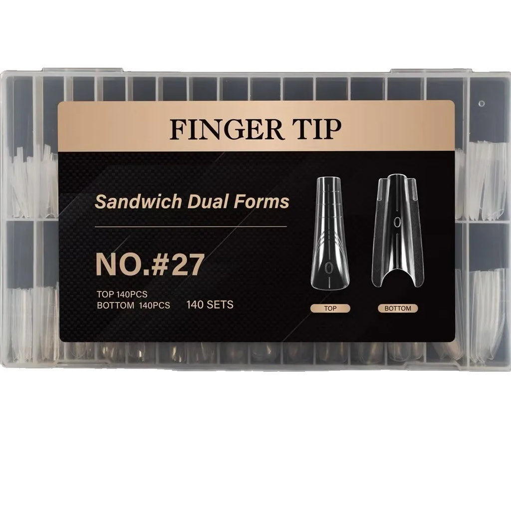 140/280Pcs Dual Form Nail Molds – 14 Sizes Extension Kit