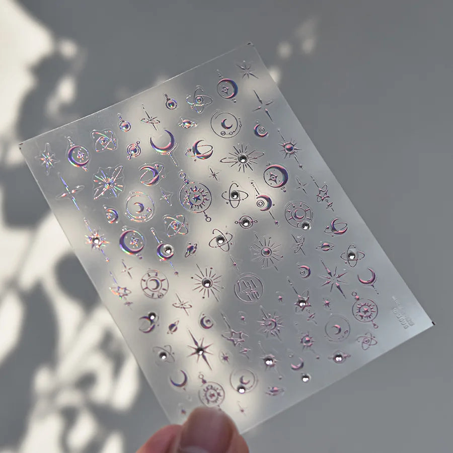 Crystal Star Moon Nail Stickers – DIY Nail Art Decals