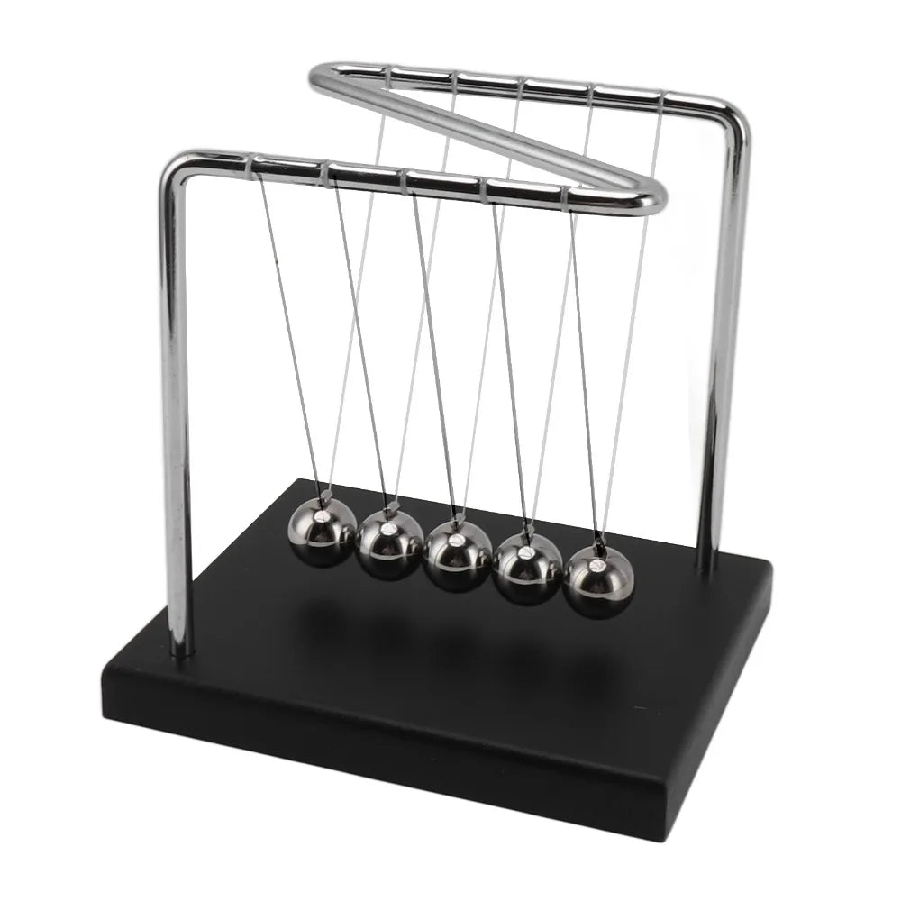 Newton's Pendulum Ball – Stainless Steel & Wood Desktop Decor