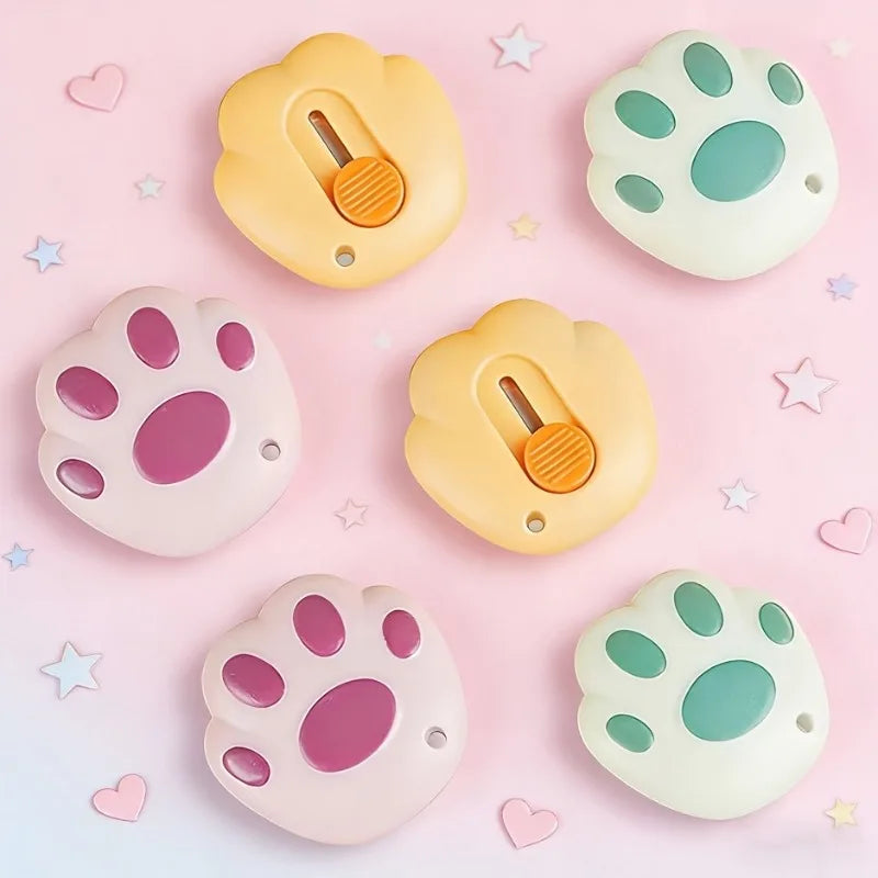 2-Pack Cat Paw Retractable Paper Cutter – Spring-Loaded Blade