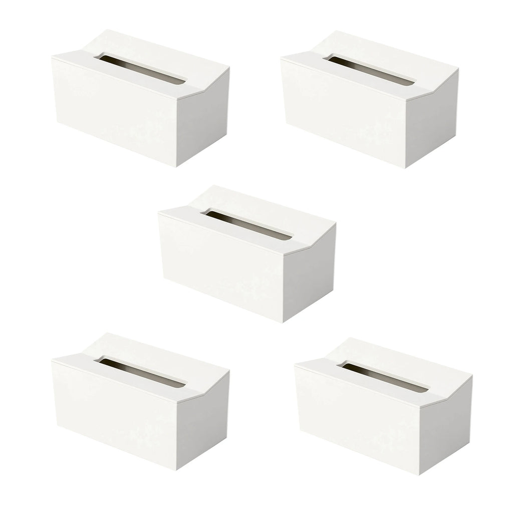 Wall-Mount Tissue Box Cover Napkin Holder White – 4-Pack