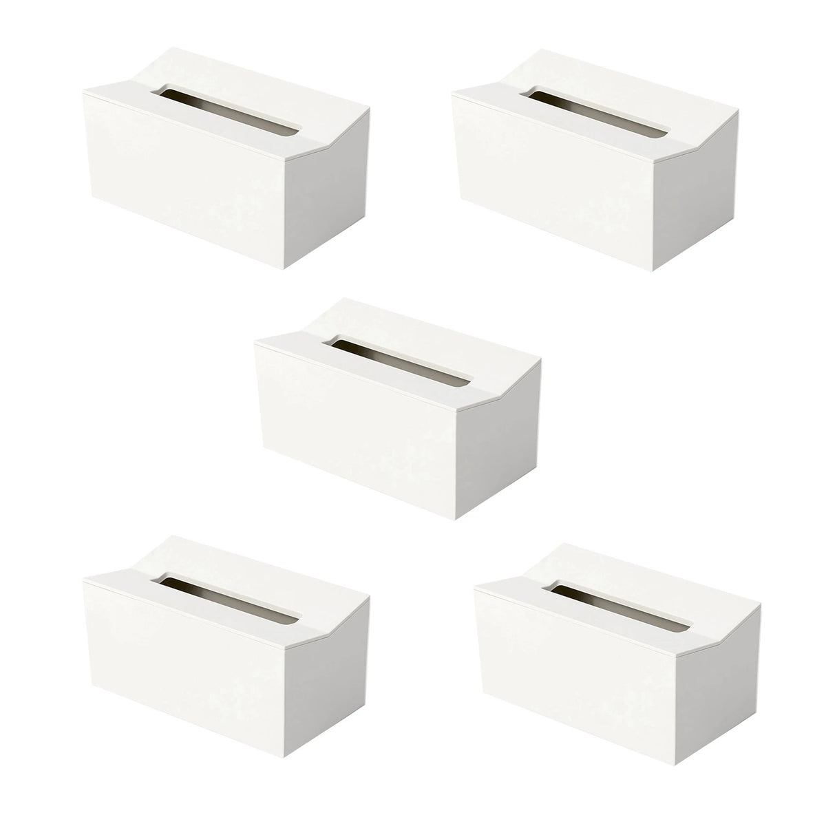 Wall-Mount Tissue Box Cover Napkin Holder White – 4-Pack