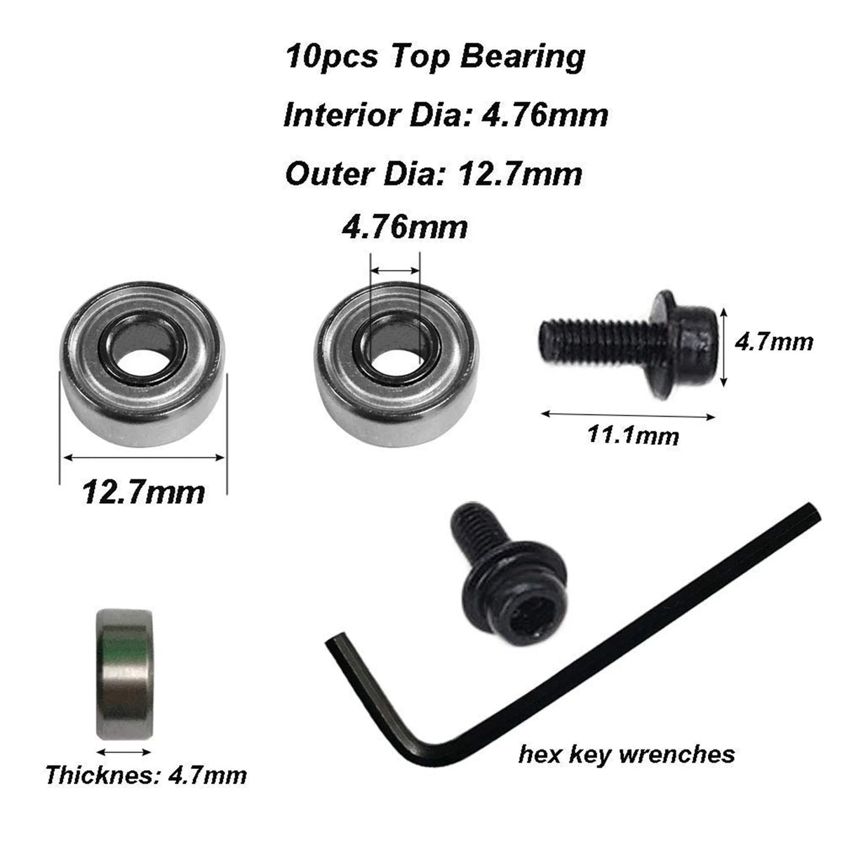 20-Pc Router Bit Ball Bearing Replacement Kit + Hex Keys