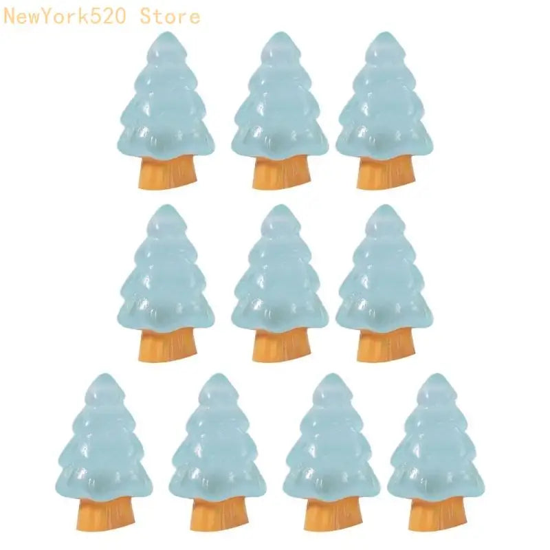 10 Pcs Luminous Christmas Tree Resin Charms for Jewelry Making