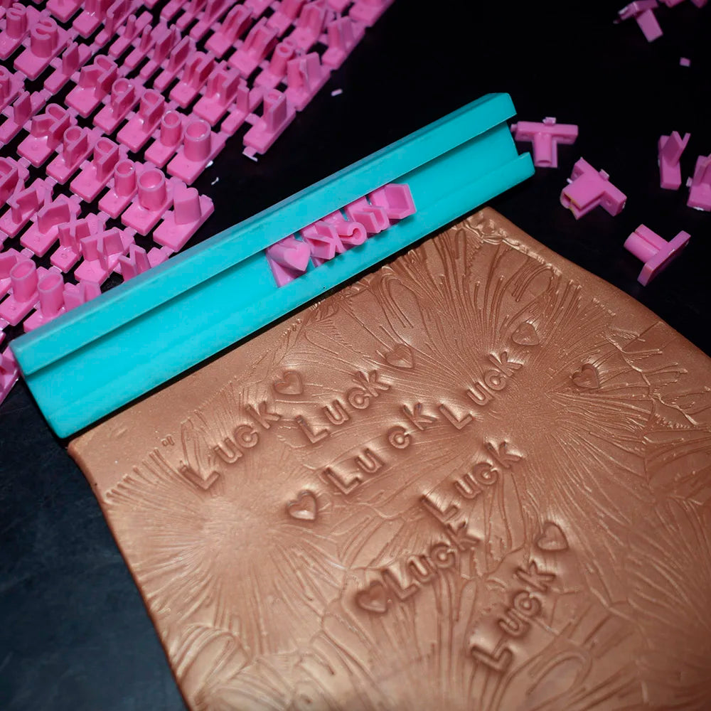 Movable Type Stamp Set – Letters, Numbers & Symbols for Clay
