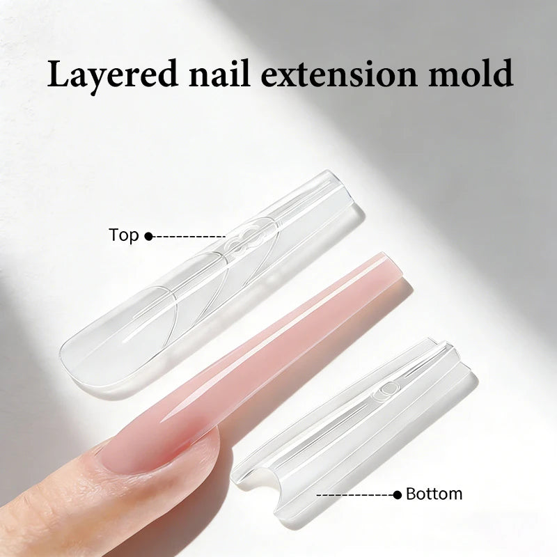 Sandwich Dual Nail Forms 60pcs – 15 Sizes Coffin & Almond