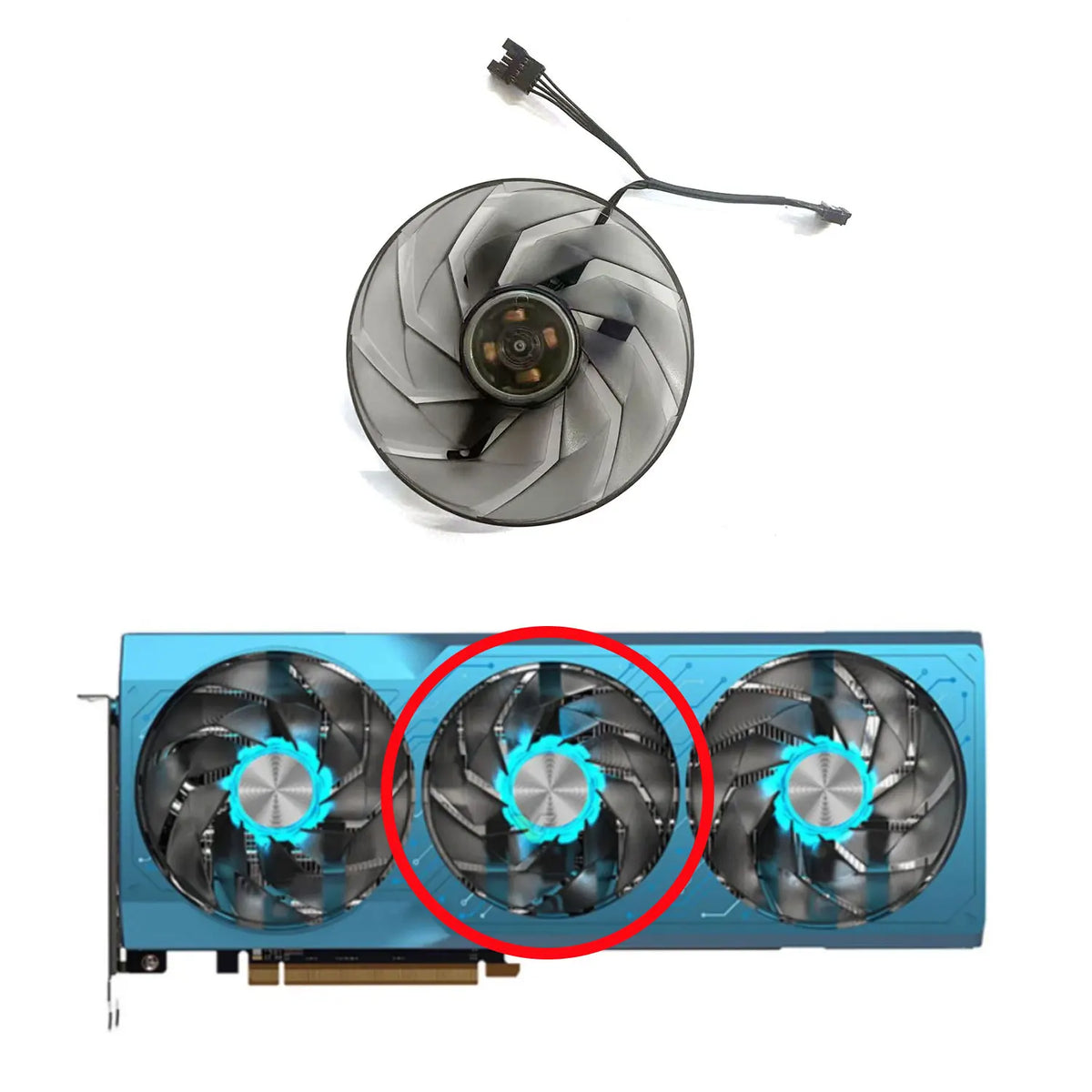 Sapphire RX 6750 GRE Aurora Replacement Cooling Fans Kit