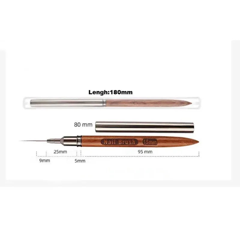 5-Pack Wood Handle Gel Nail Art Liner Brushes – UV Manicure Set