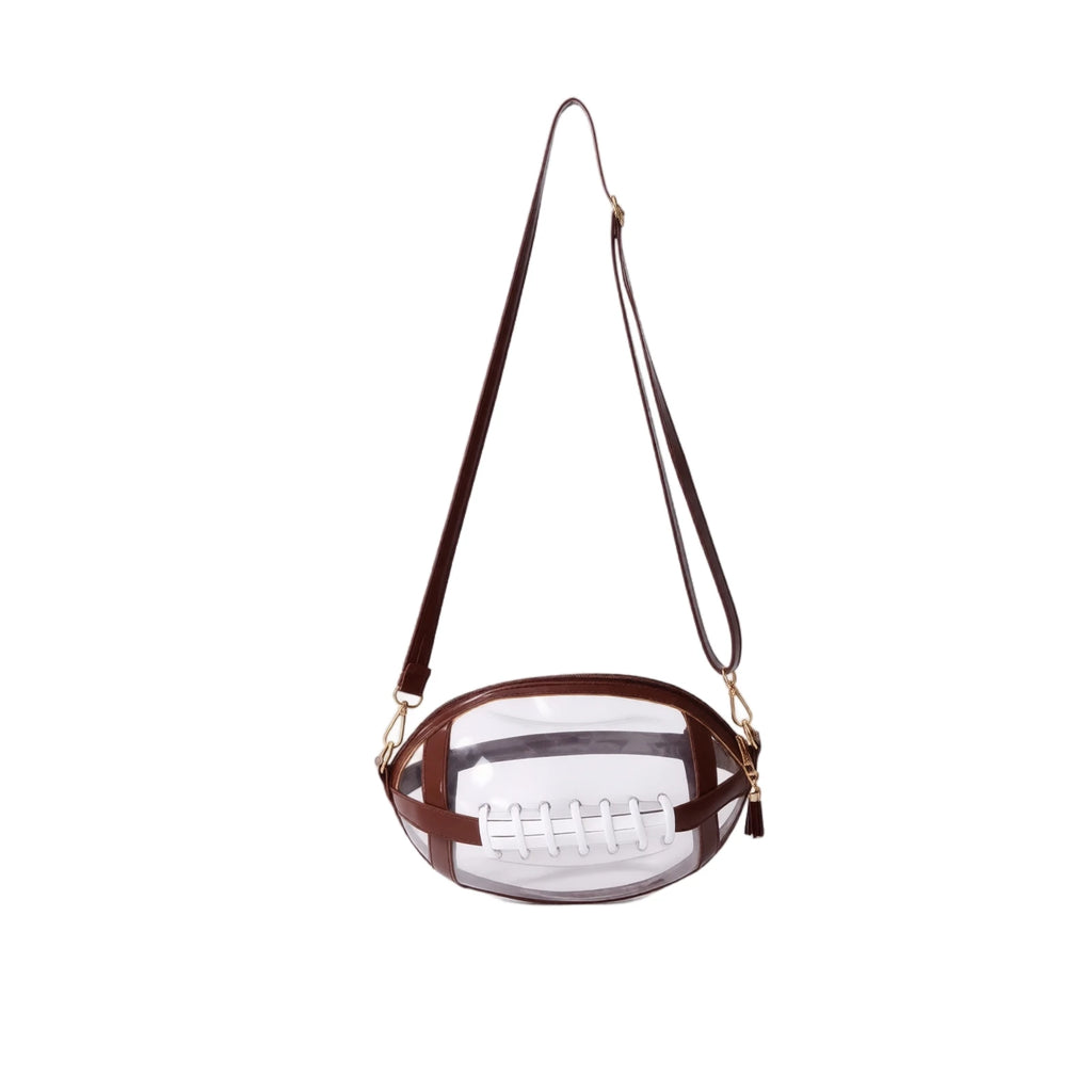 Football Shaped Clear Crossbody Bag | Tassel Purse for Women
