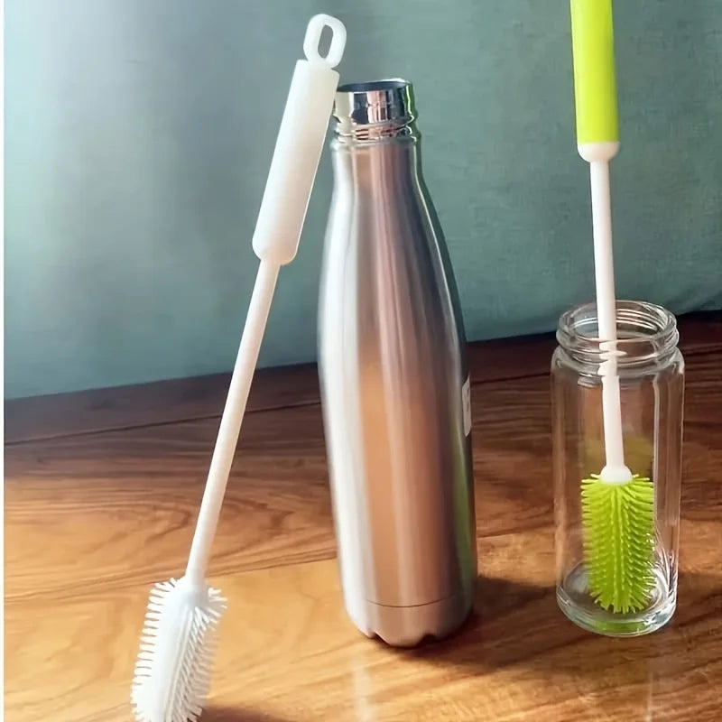 Long Handle Silicone Bottle Cleaning Brush – Non-Slip Grip