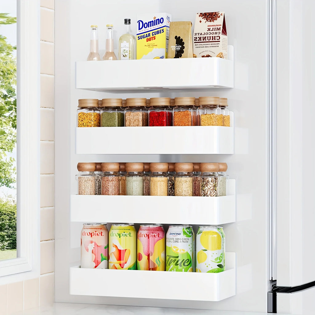 Magnetic Fridge Shelf Organizer Set of 2 – Metal Spice Rack