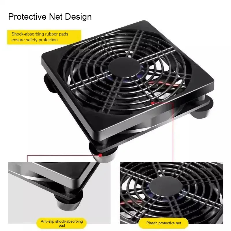 12cm USB Cooling Fan for Router, TV Box & Mini Desktop
