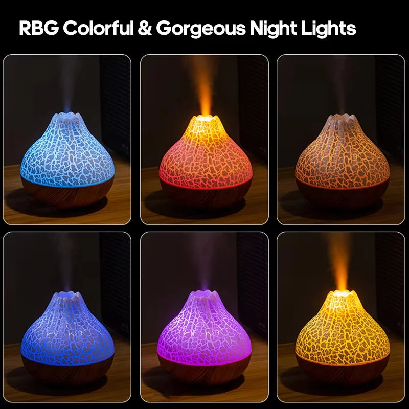 Volcano USB Humidifier 300ml – 7-Color LED Night Light