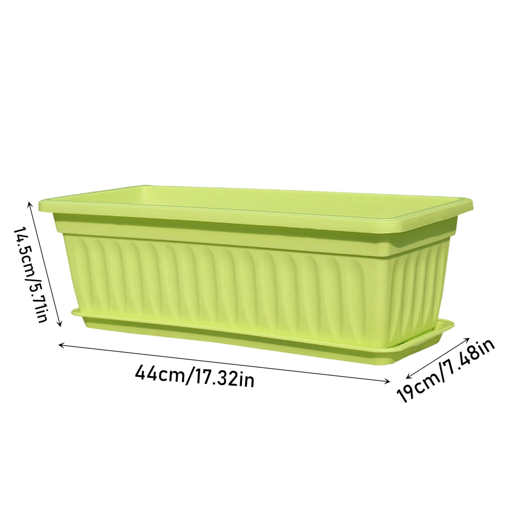 Rectangular Plastic Vegetable Planter with Tray – Indoor & Balcony