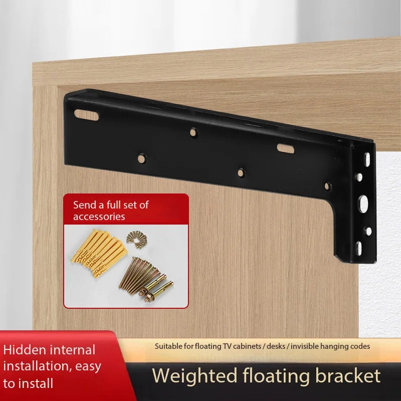 Heavy Duty Metal Wall Shelf Brackets 1 Pair – Black & White
