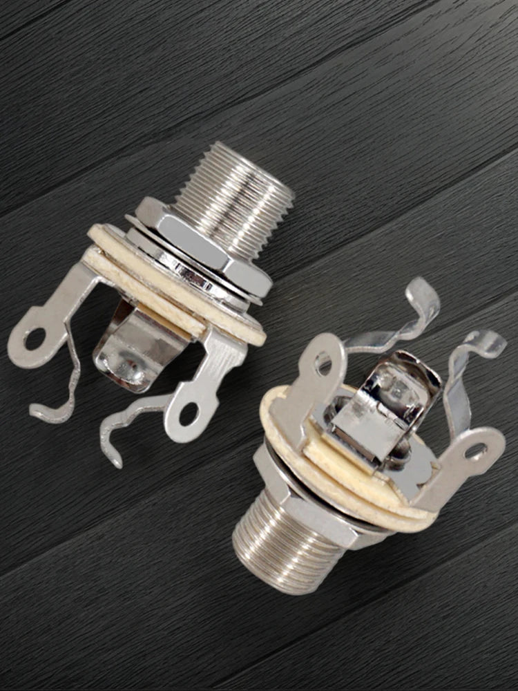 2-Pack 1/4" Guitar Mono Output Jack Socket 6.35mm Metal