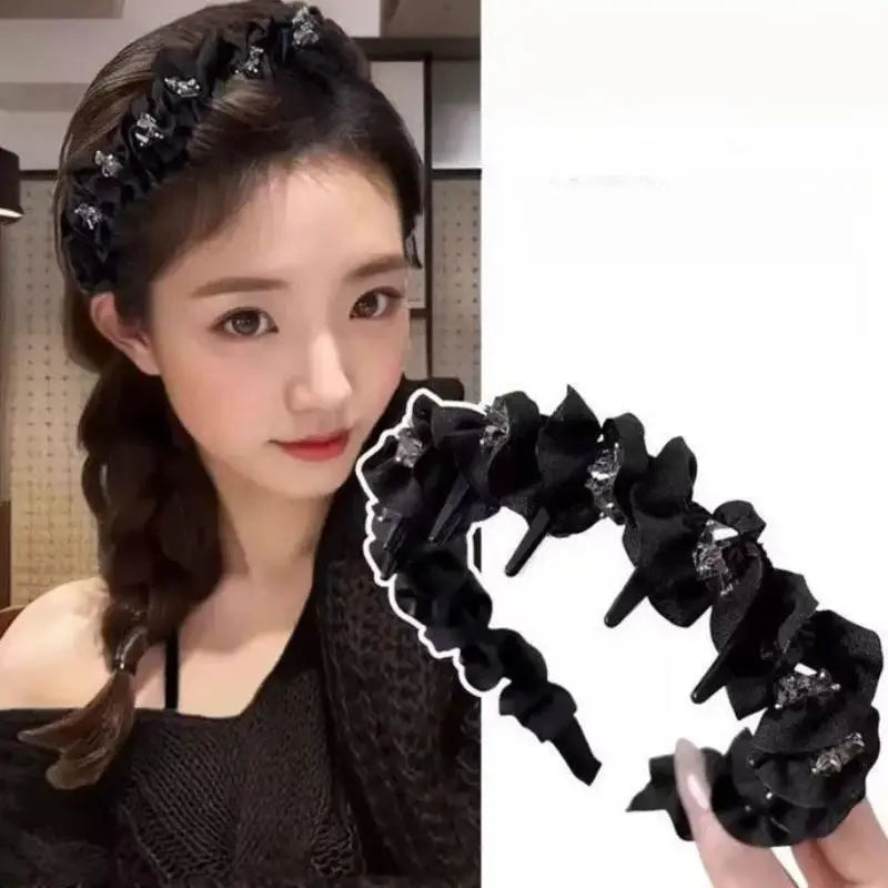 Rhinestone Headband for Women – Non-Slip Face Wash Hair Band