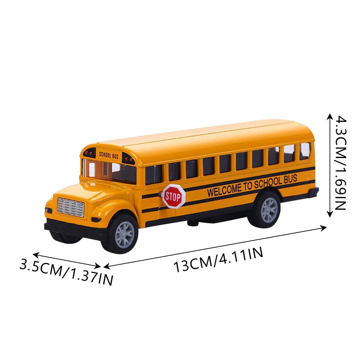 School Bus Die-Cast Pull Back Toy Car Model for Kids