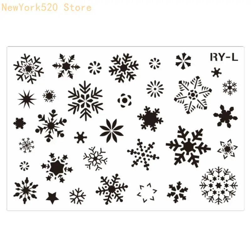 Christmas Snowflake Stencils Reusable PET Drawing Templates