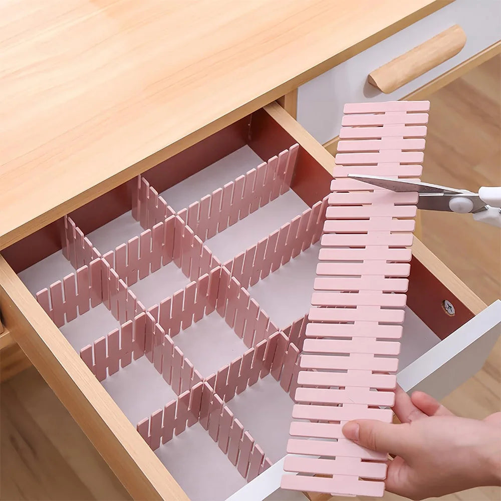 4-Pack Adjustable Plastic Drawer Dividers & Organizer