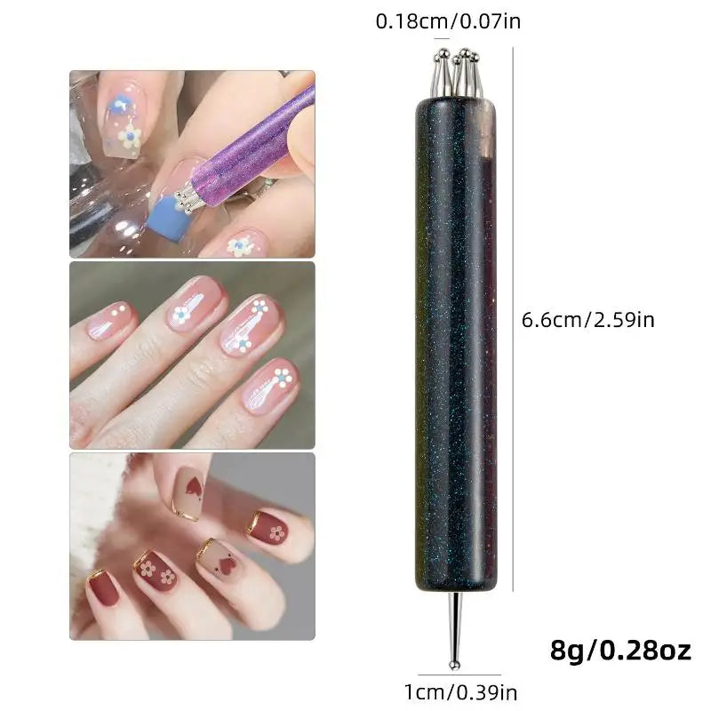 5Pcs Dual-Ended Nail Art Dotting Pen & Liner Brush Set
